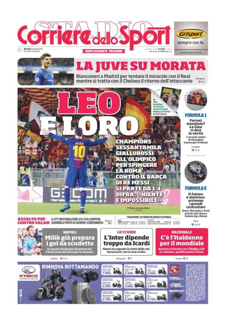 Rassegna Bianconera di martedì 10 aprile 2018 1 CDS10418