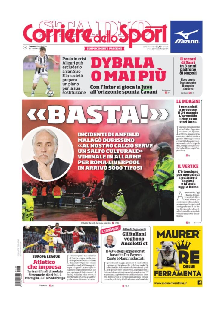 Rassegna Bianconera di venerdì 27 aprile 2018 1 CDS27418