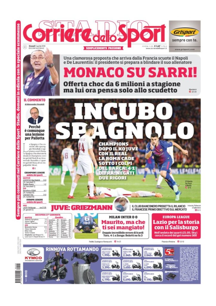 Rassegna Bianconera di giovedì 5 aprile 2018 3 CDS5418