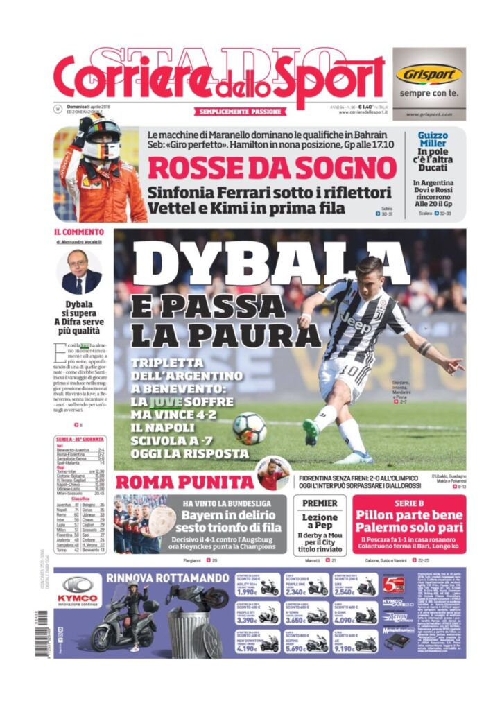 Rassegna Bianconera di domenica 8 aprile 2018 1 CDS8418