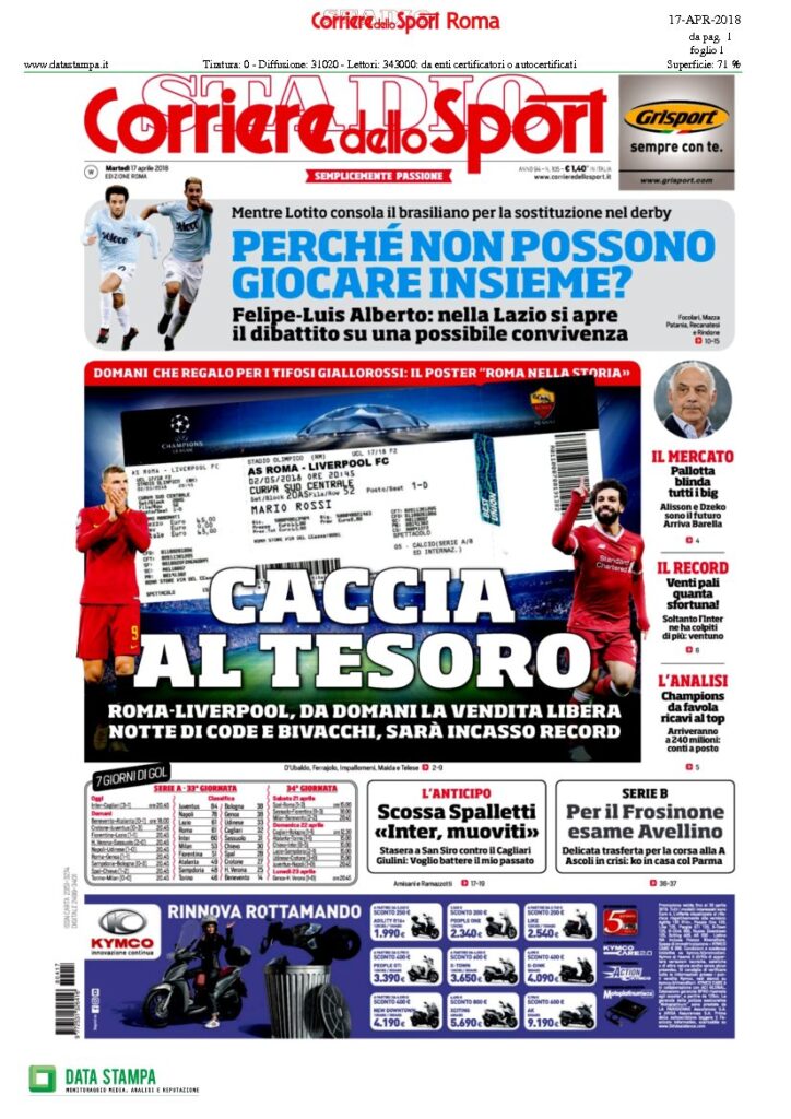 Rassegna Bianconera di martedì 17 aprile 2018 2 CS17418