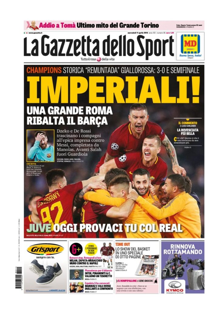 Rassegna Bianconera di mercoledì 11aprile 2018 3 GDS11418