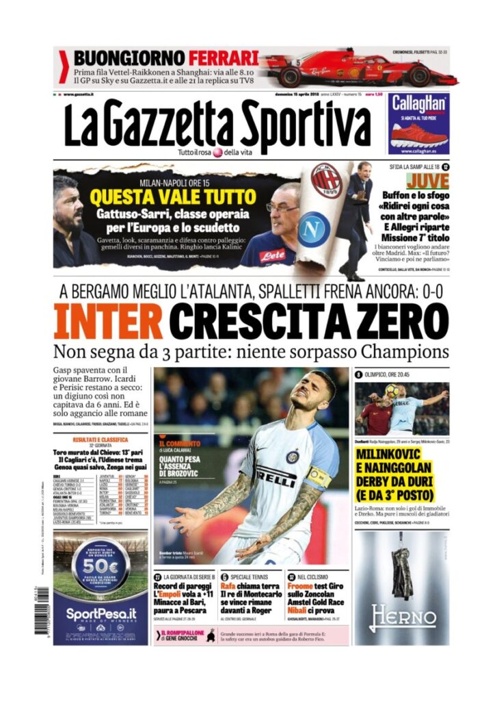 Rassegna Bianconera di domenica 15 aprile 2018 3 GDS15418