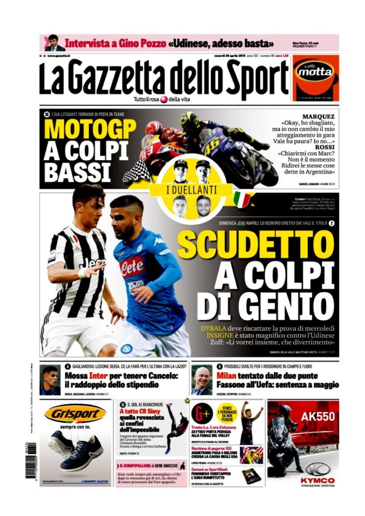 Rassegna Bianconera di venerdì 20 aprile 2018 2 GDS20418