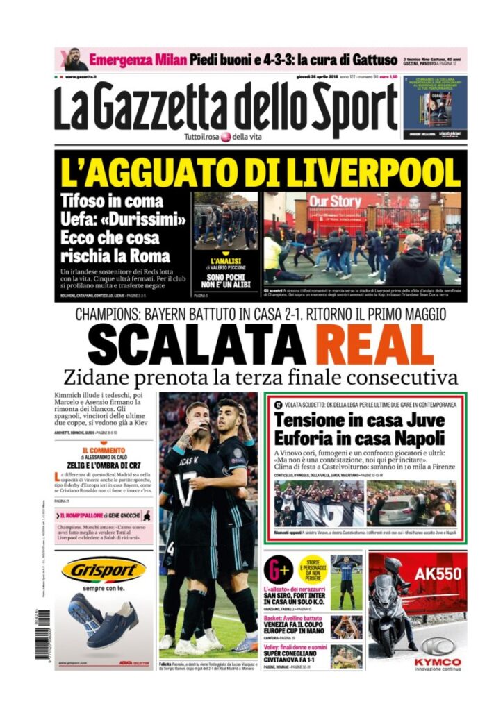 Rassegna Bianconera di giovedì 26 aprile 2018 3 GDS26418