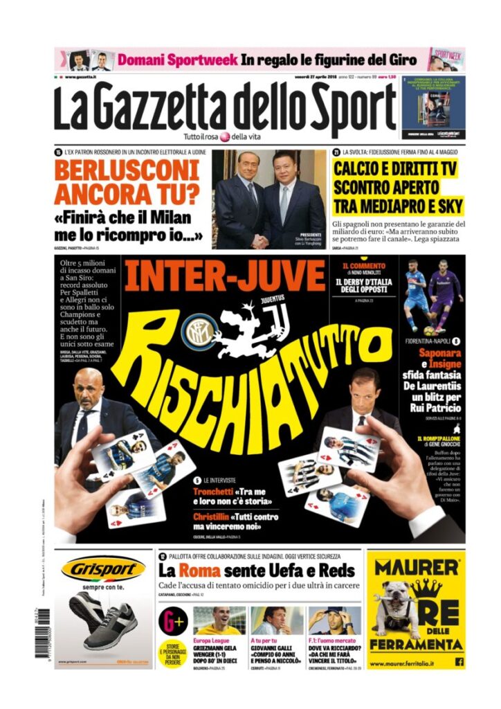 Rassegna Bianconera di venerdì 27 aprile 2018 4 GDS27418