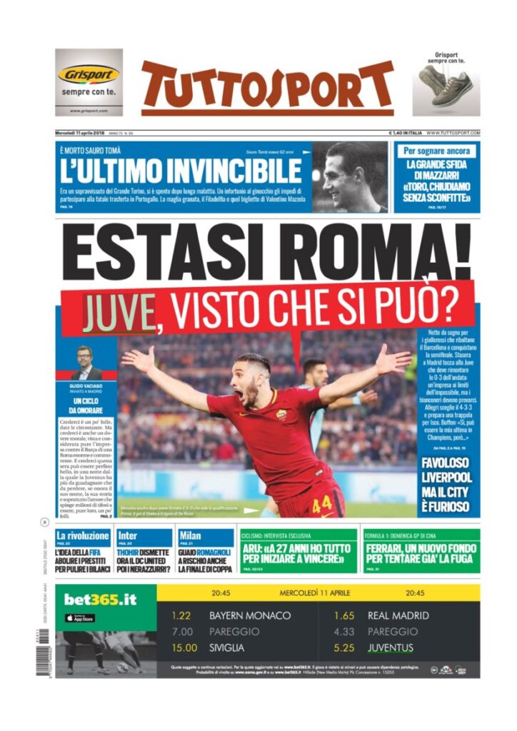 Rassegna Bianconera di mercoledì 11aprile 2018 1 TS11418