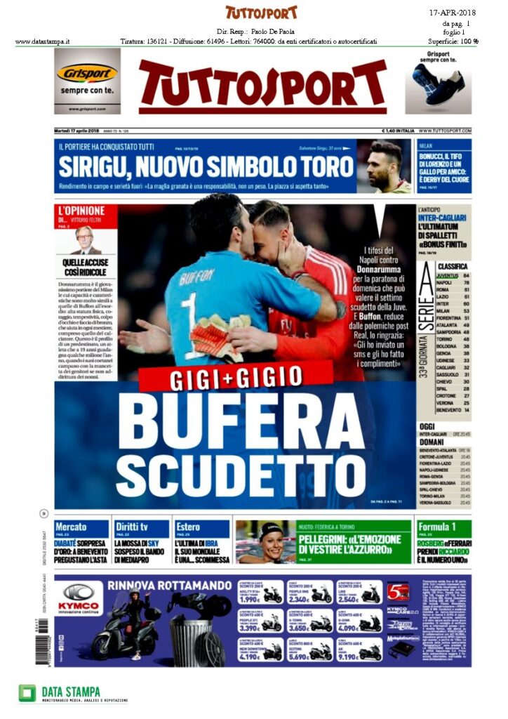 Rassegna Bianconera di martedì 17 aprile 2018 4 TS17418