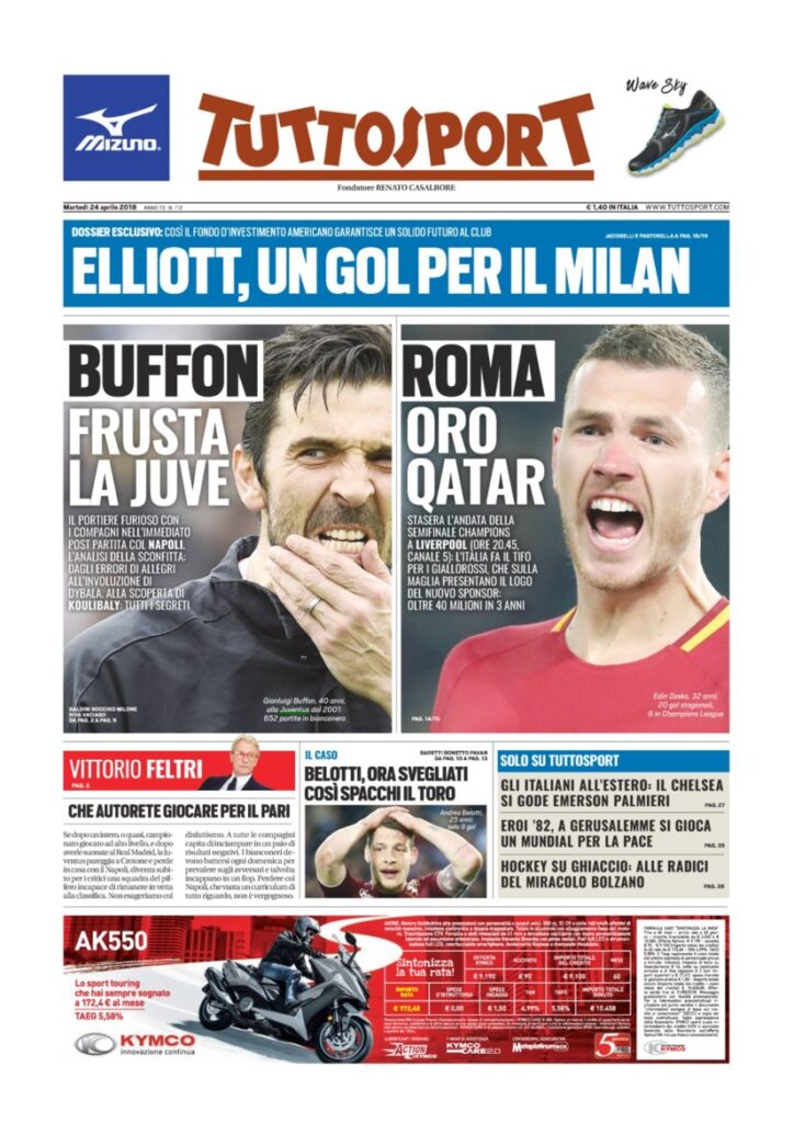 Rassegna Bianconera di martedì 24 aprile 2018 1 TS24418