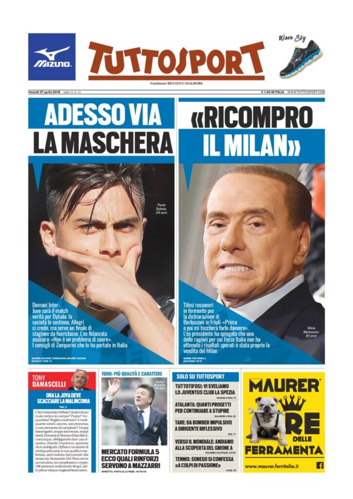 Rassegna Bianconera di venerdì 27 aprile 2018 2 TS27418