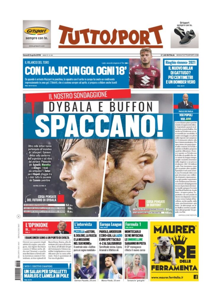 Rassegna Bianconera di venerdì 6 aprile 2018 1 TS6418