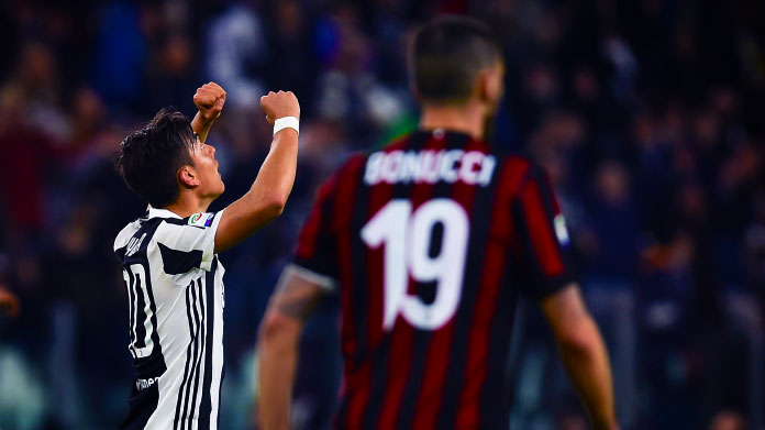 Bonucci fa i complimenti ai bianconeri: «Ma adesso guardiamo avanti» - FOTO 36 dybala esultanza bonucci juventus milan marzo 2018