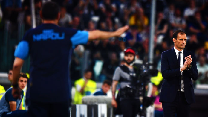 Corsa Scudetto, Sarri ci crede: «Juve punta alla Champions, quindi...» 36 sarri allegri juventus napoli aprile 2018