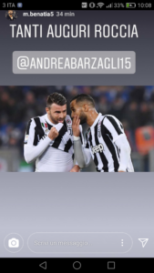 Compleanno Barzagli, ecco gli auguri dei compagni - GALLERY 39 Benatia fa gli auguri a Barzagli