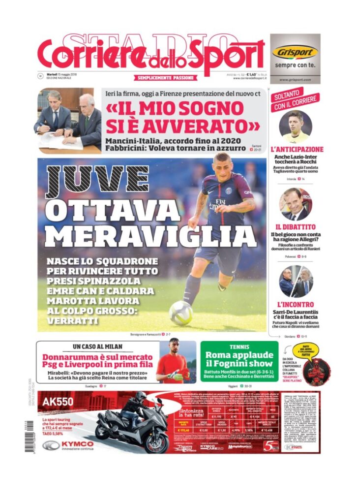 Rassegna Bianconera di martedì 15 maggio 2018 1 CDS15518