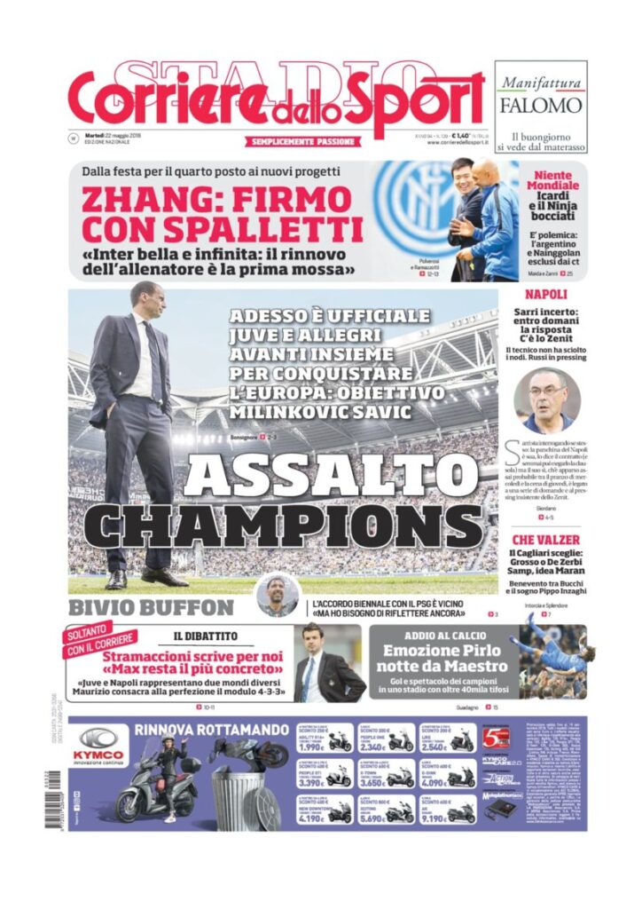 Rassegna Bianconera di martedì 22 maggio 2018 1 CDS22518