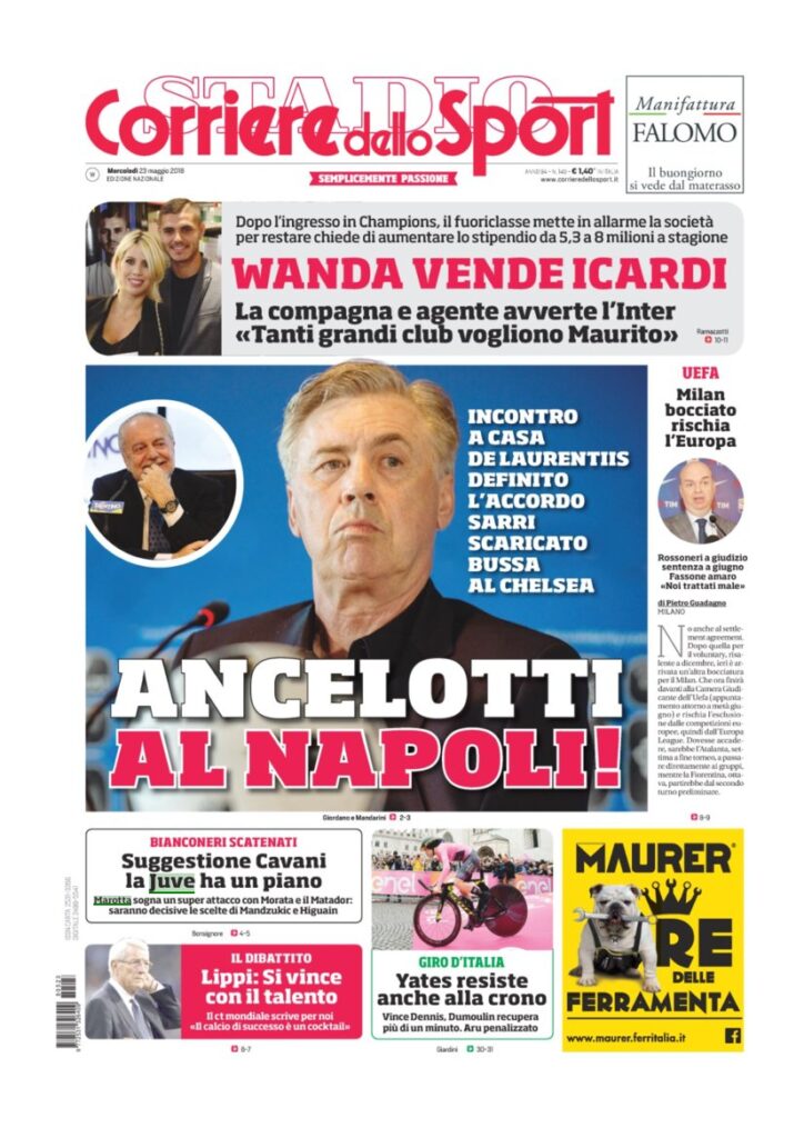 Rassegna Bianconera di mercoledì 23 maggio 2018 2 CDS23518