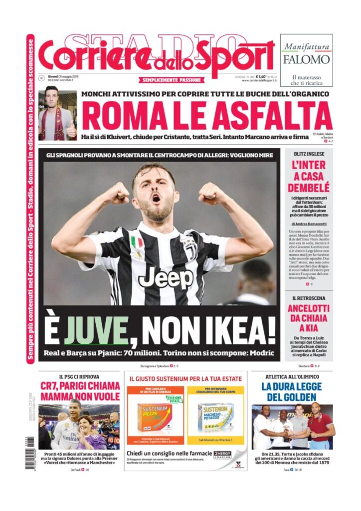 Rassegna Bianconera di giovedì 31 maggio 2018 3 CDS31518