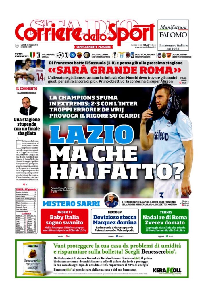 Rassegna Bianconera di lunedì 21 maggio 2018 3 CS21518