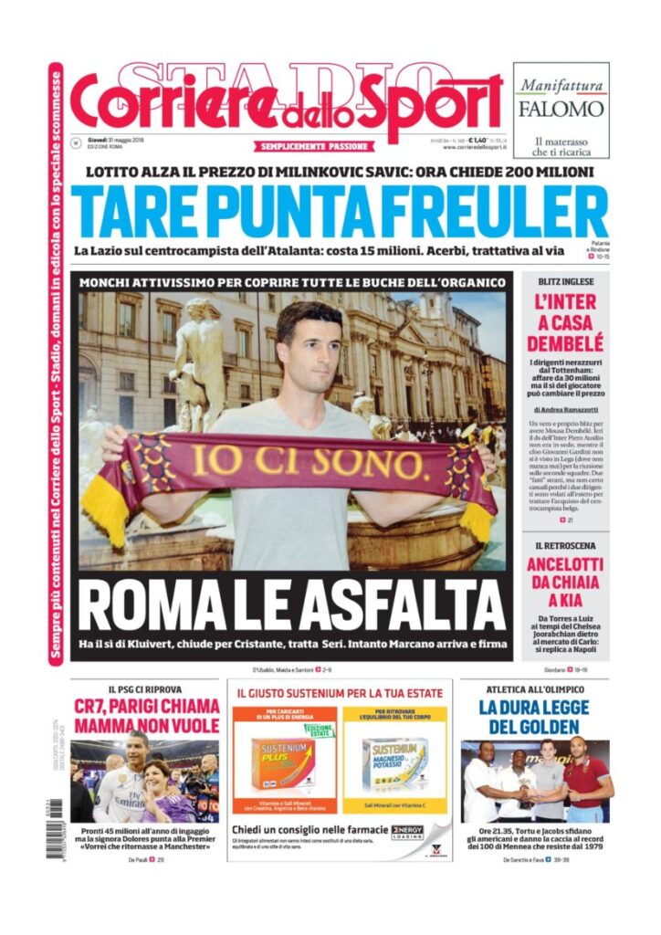 Rassegna Bianconera di giovedì 31 maggio 2018 2 CS31518