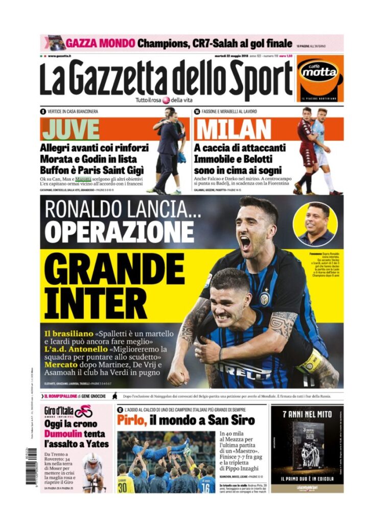 Rassegna Bianconera di martedì 22 maggio 2018 4 GDS22518