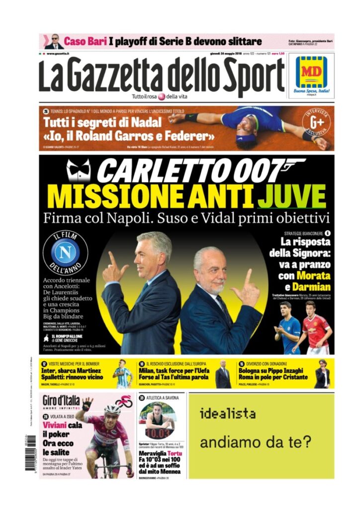 Rassegna Bianconera di giovedì 24 maggio 2018 2 GDS24518