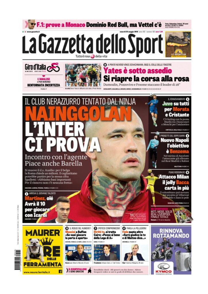 Rassegna Bianconera di venerdì 25 maggio 2018 3 GDS25518