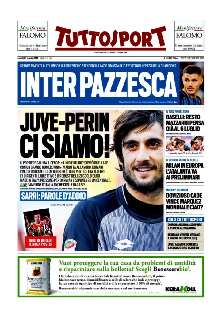 Rassegna Bianconera di lunedì 21 maggio 2018 1 TS21518