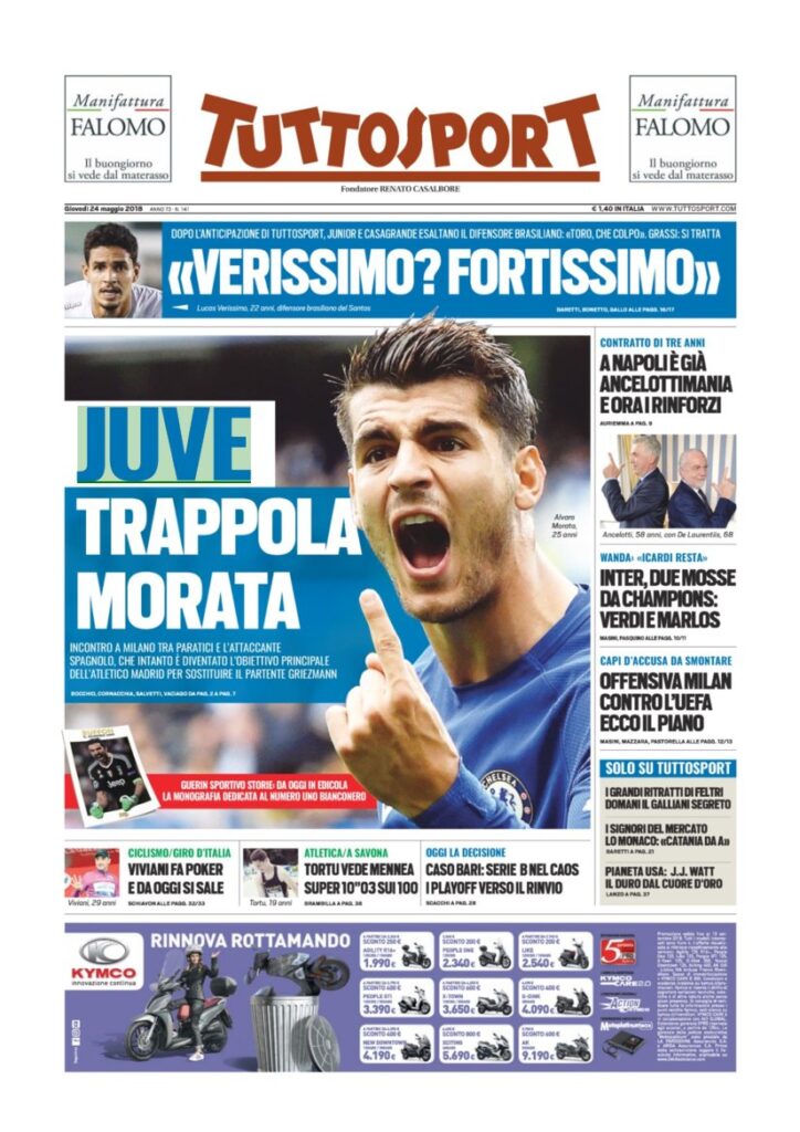 Rassegna Bianconera di giovedì 24 maggio 2018 1 TS24518