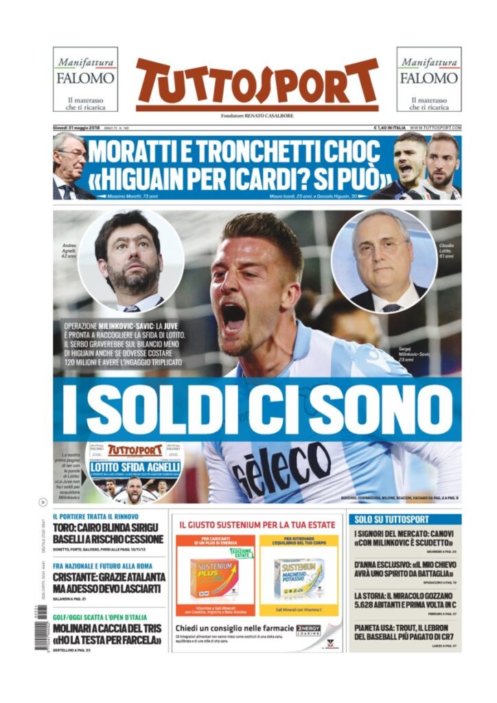 Rassegna Bianconera di giovedì 31 maggio 2018 1 TS31518