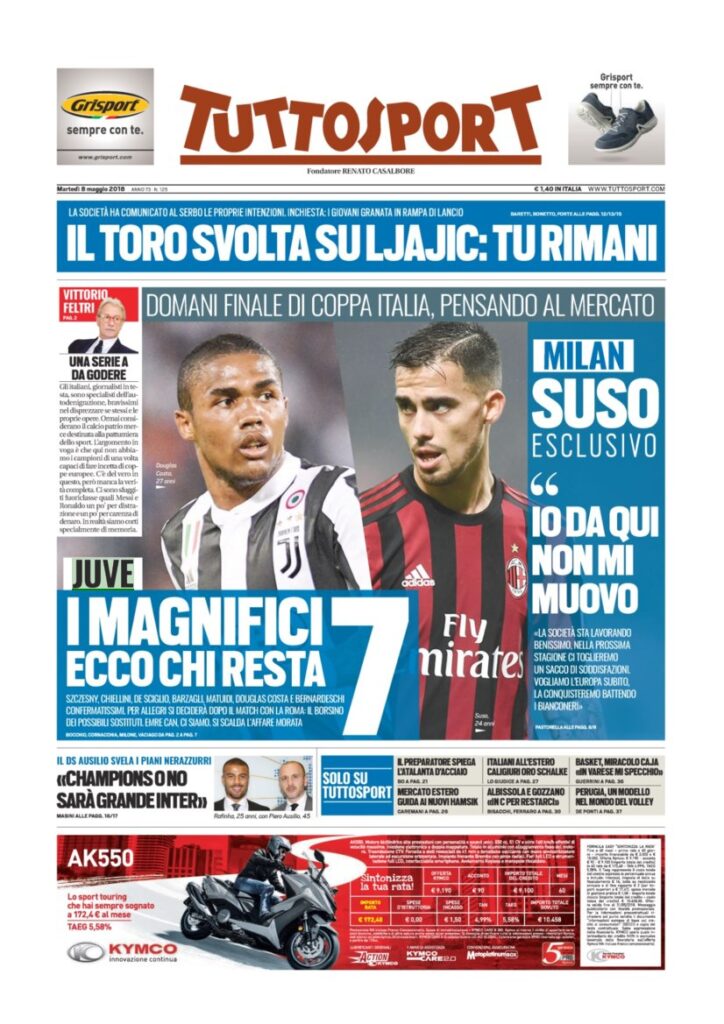 Rassegna Bianconera di martedì 8 maggio 2918 1 TS8518