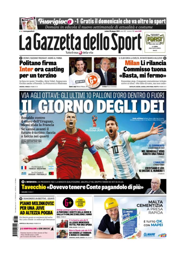 Rassegna Bianconera di sabato 30 giugno 2018 3 GDS30618