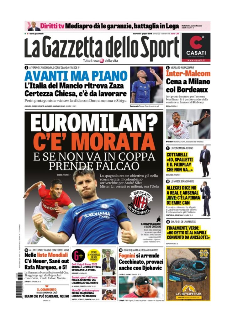 Rassegna Bianconera di martedì 5 giugno 2018 3 GDS5618