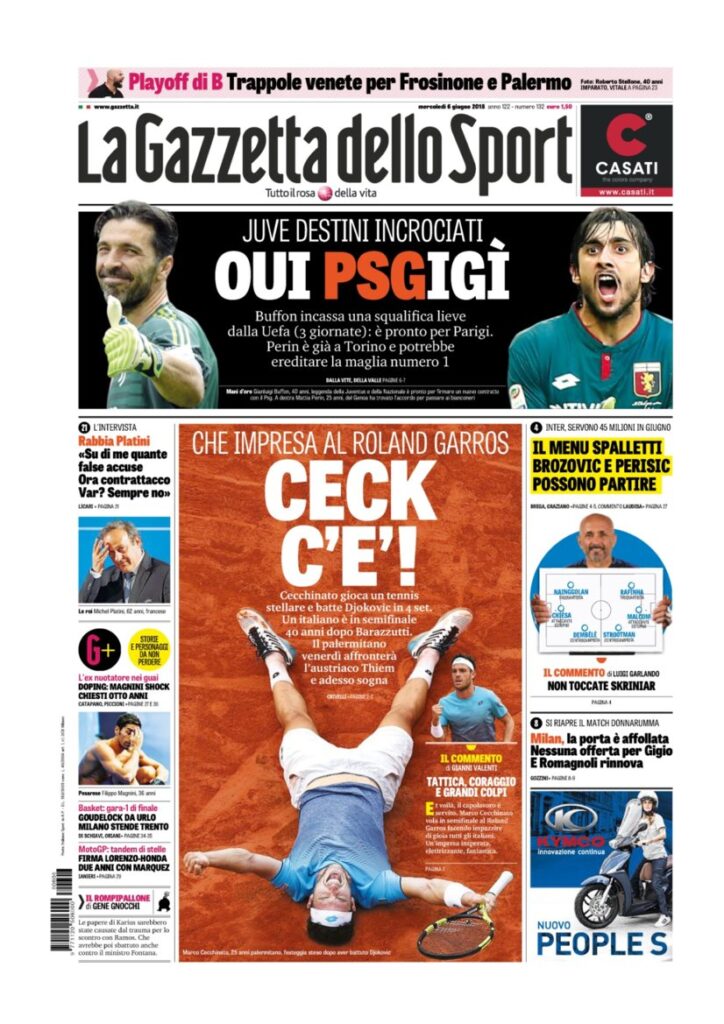 Rassegna Bianconera di mercoledì 6 giugno 2018 1 GDS6618