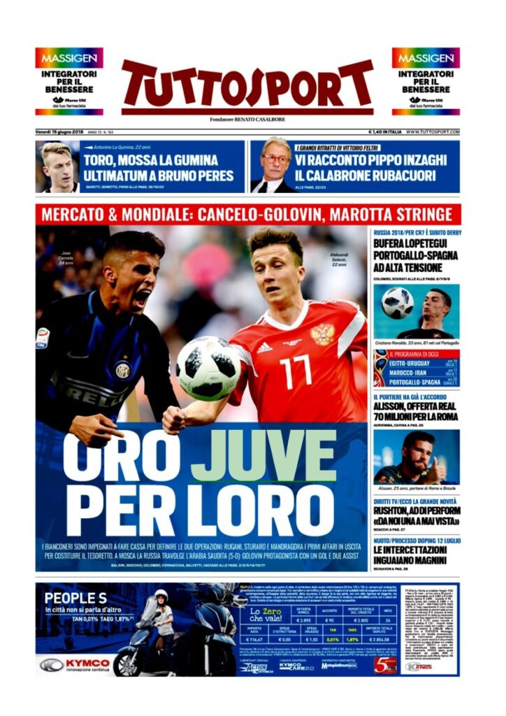 Rassegna Bianconera di venerdì 15 giugno 2018 4 TS15618