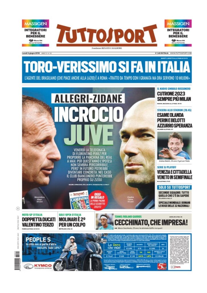 Rassegna Bianconera di lunedì 4 giugno 2018 1 TS4618