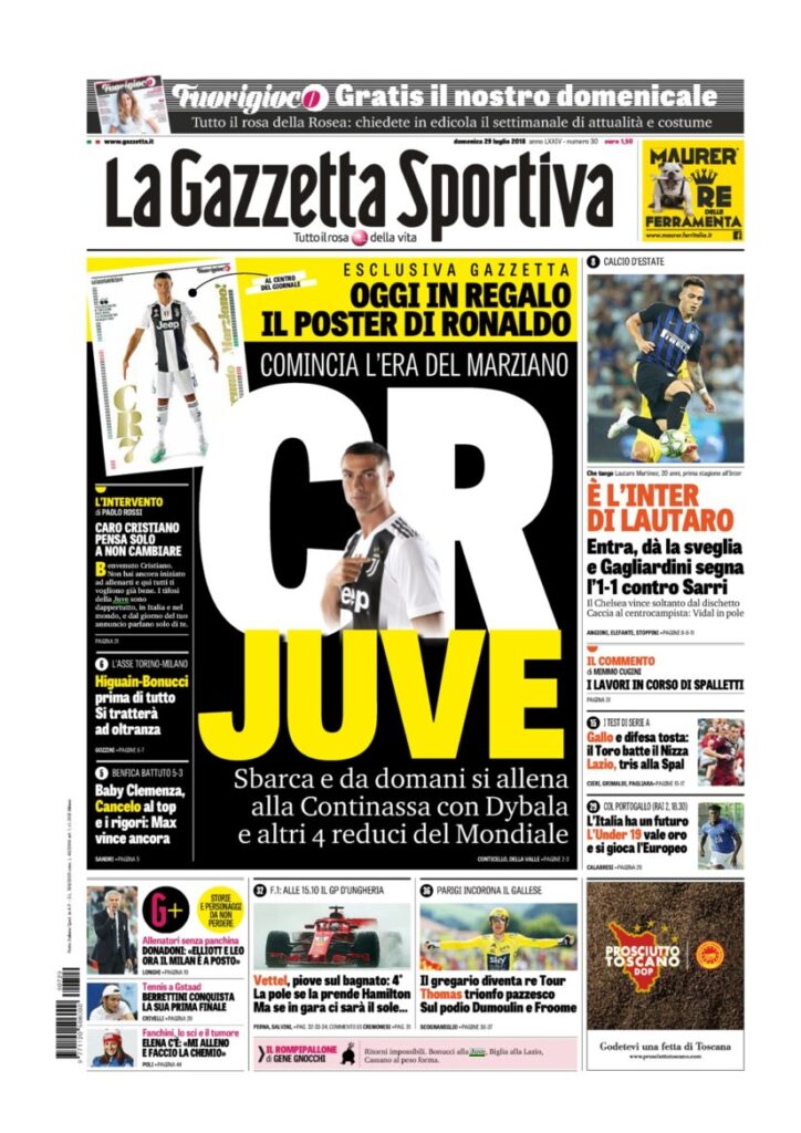 Rassegna Bianconera di domenica 29 luglio 2018 3 GDS29718