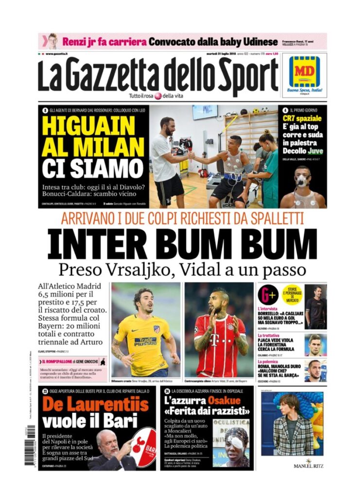 Rassegna Bianconera di martedì 31 luglio 2018 4 GDS31718