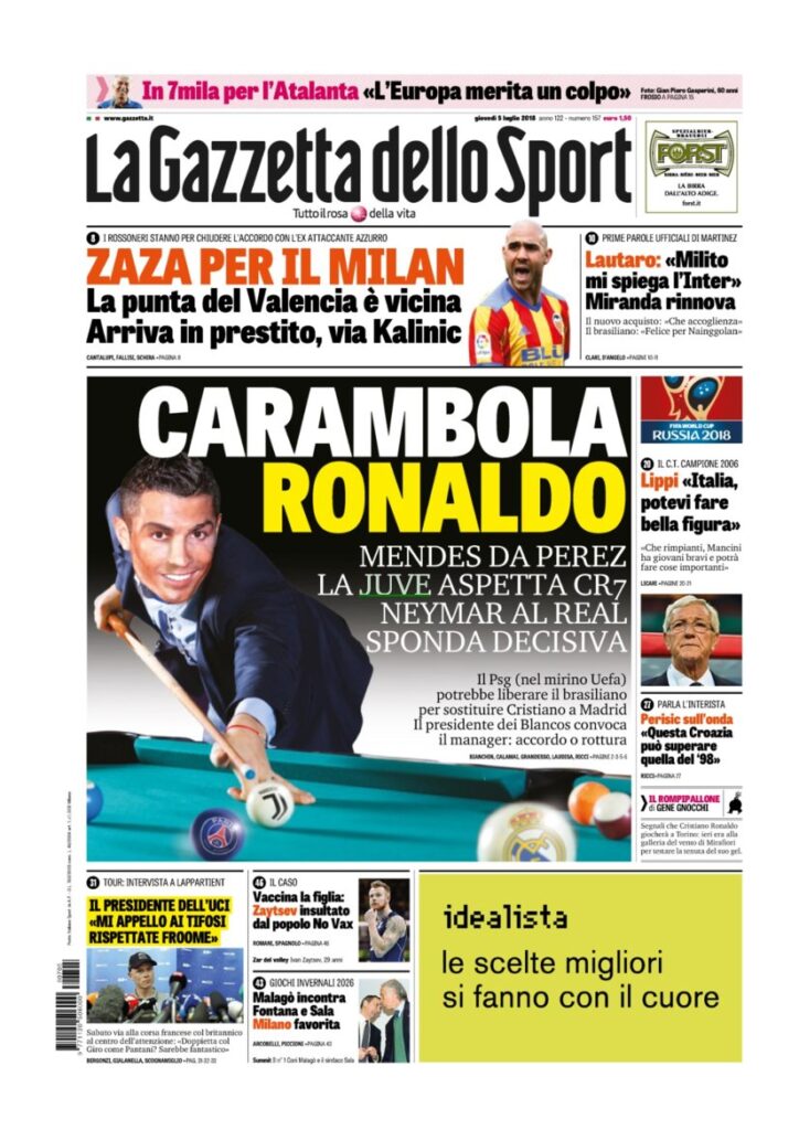 Rassegna Bianconera di giovedì 5 luglio 2018 2 GDS5718