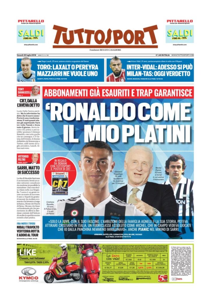 Rassegna Bianconera di venerdì 20 luglio 2018 1 T20718