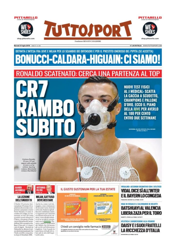 Rassegna Bianconera di martedì 31 luglio 2018 1 TS31718