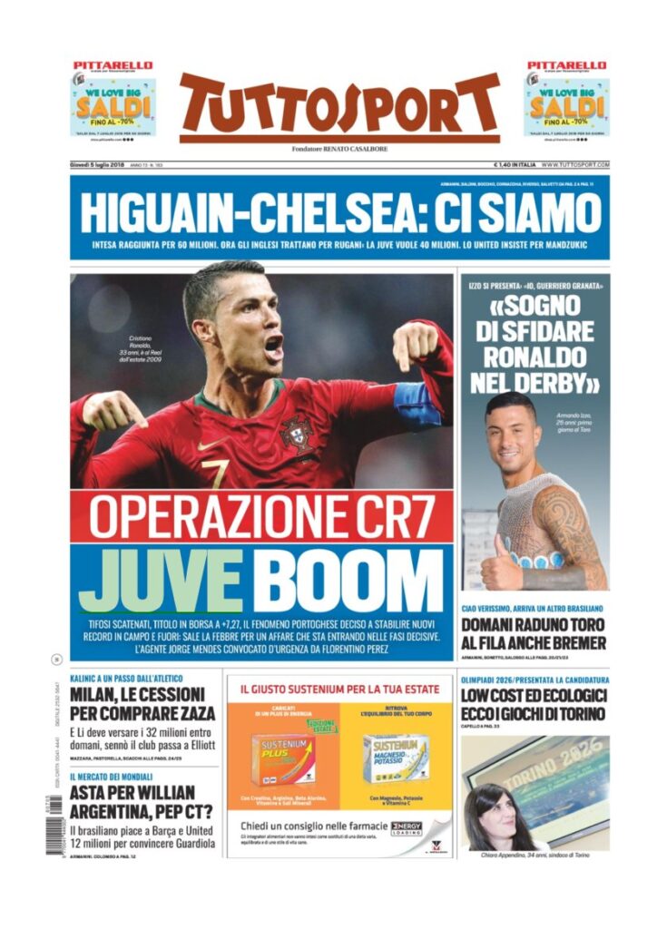 Rassegna Bianconera di giovedì 5 luglio 2018 4 TS5718