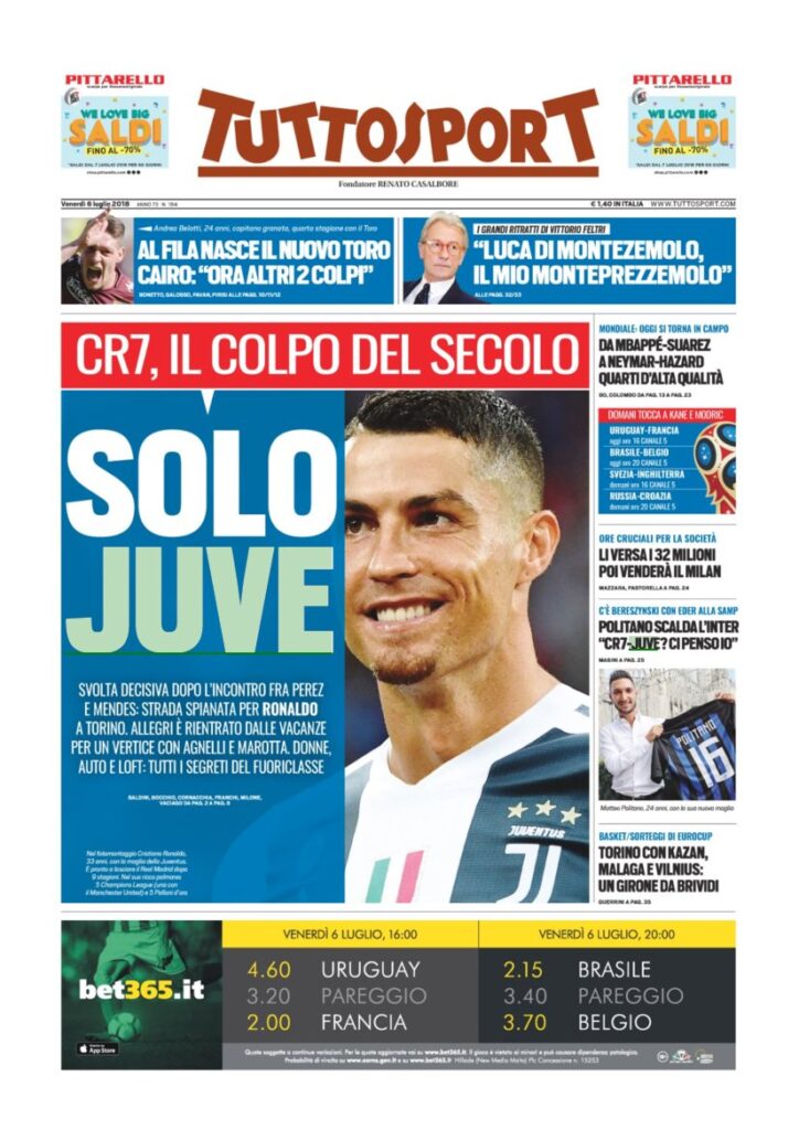 Rassegna Bianconera di venerdì 6 luglio 2018 4 TS6718