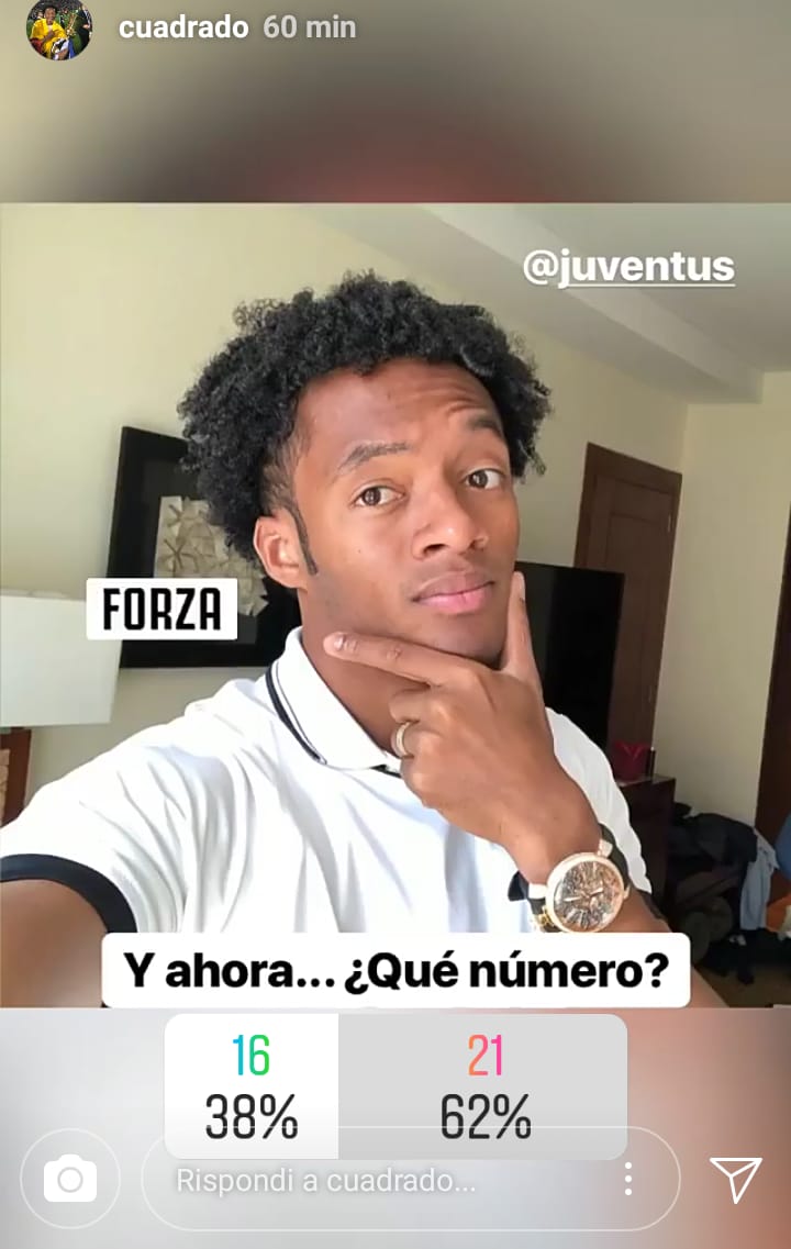 Cuadrado fa partire il sondaggio: «Prendo la 16 o la 21?» - FOTO 39 WhatsApp Image 2018 07 13 at 19.14.11