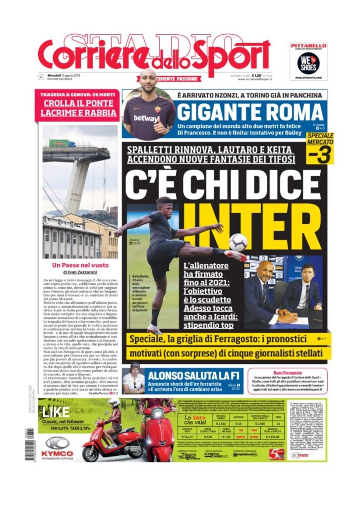 Rassegna Bianconera di mercoledì 15 agosto 2018 2 CDS 10