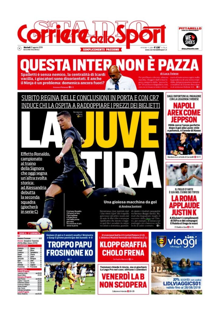 Rassegna Bianconera di martedì 21 agosto 2018 6 CDS 13