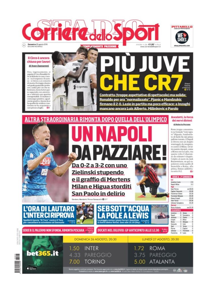 Rassegna Bianconera di domenica 26 agosto 2018 1 CDS 16