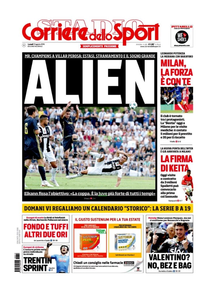 Rassegna Bianconera di lunedì 13 agosto 2018 1 CDS 7