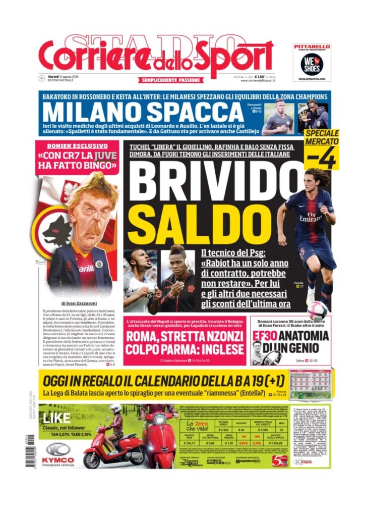 Rassegna Bianconera di martedì 14 agosto 2018 1 CDS 8