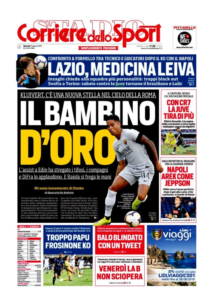 Rassegna Bianconera di martedì 21 agosto 2018 3 CS 12